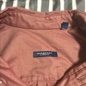 Burberry Coral Button-Front Shirt with Navy Label